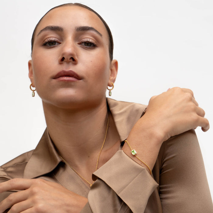 Dower & Hall Peridot Octagon Chain Bracelet