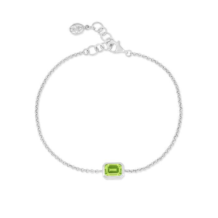 dower & hall Peridot Octagon Chain Bracelet