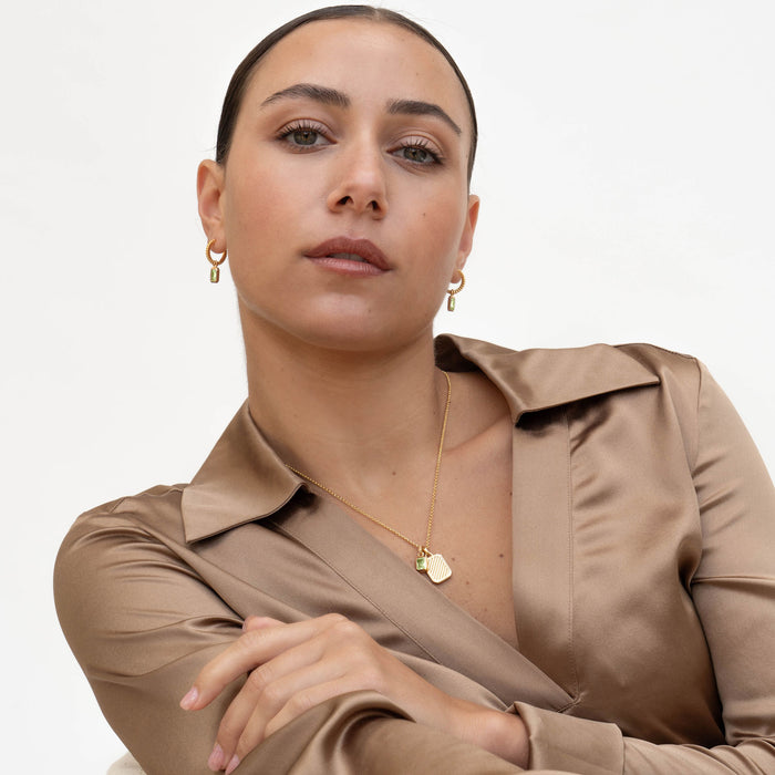 Dower & Hall Peridot Octagon Humbug Necklace