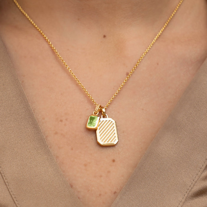 Dower & Hall Peridot Octagon Humbug Necklace