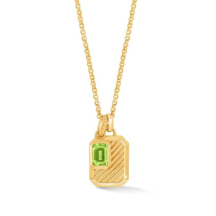 Dower & Hall Peridot Octagon Humbug Necklace