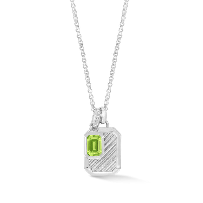 dower & hall Peridot Octagon Humbug Necklace