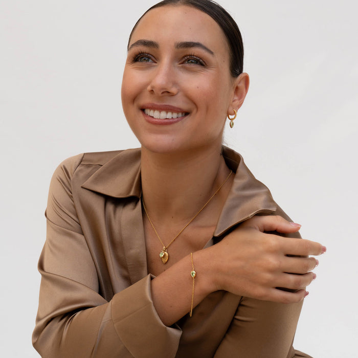 Dower & Hall Peridot Pear Chain Bracelet