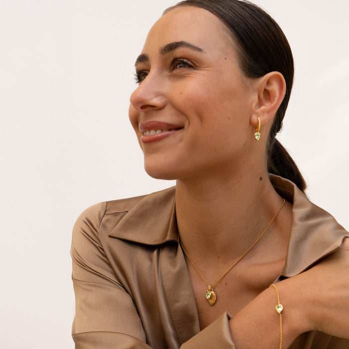 Dower & Hall Peridot Twist Peardrop Necklace