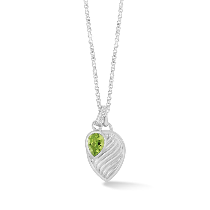 dower & hall Peridot Twist Peardrop Necklace