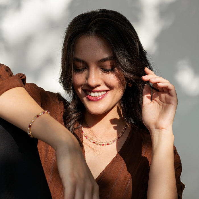 Dower & Hall Pink Blossom Orissa Necklace