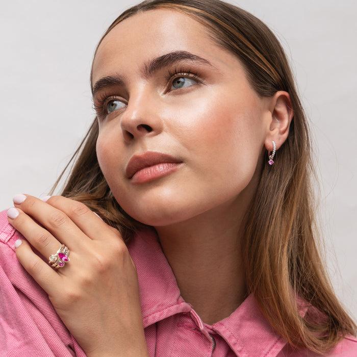 Dower & Hall Pink Tourmaline Orissa Hoops