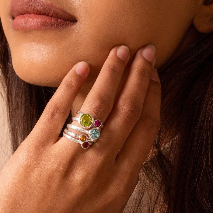 Dower & Hall Rainbow Twinkle Stacking Rings
