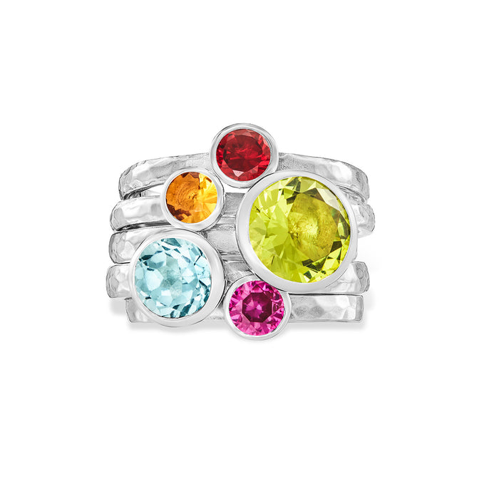 dower & hall Rainbow Twinkle Stacking Rings