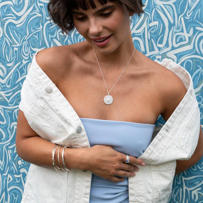 Dower & Hall Round White Topaz Array Bangle