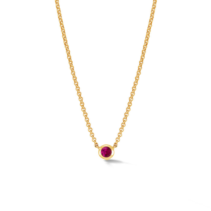 dower & hall Ruby Round Dewdrop Pendant