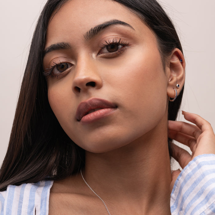 Dower & Hall Sapphire Lumiere Huggie Hoops