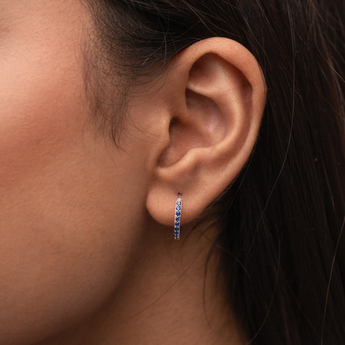 Dower & Hall Sapphire Lumiere Huggie Hoops