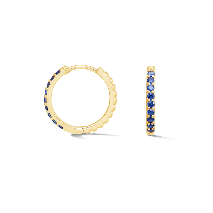 Dower & Hall Sapphire Lumiere Huggie Hoops