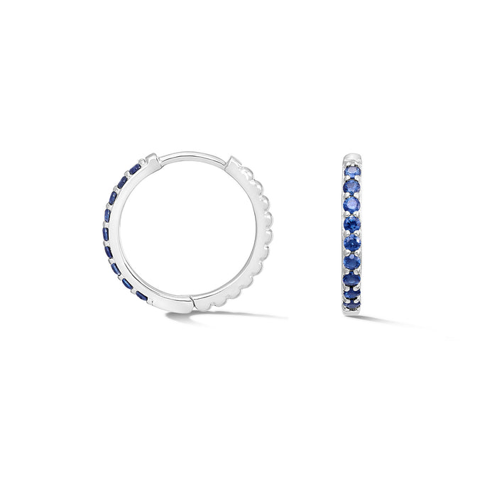 dower & hall Sapphire Lumiere Huggie Hoops