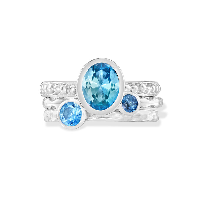 dower & hall Sea Breeze Twinkle Stacking Rings