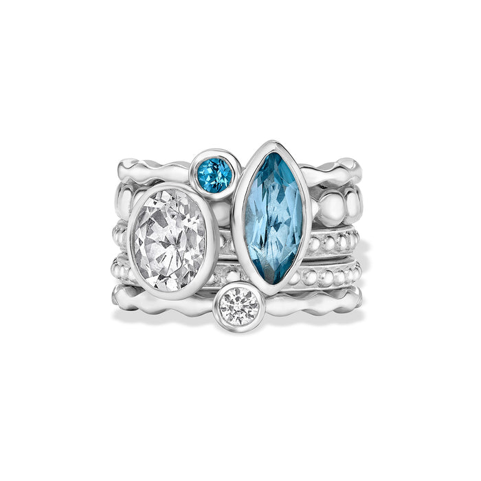 dower & hall Serenity Twinkle Ring Stack