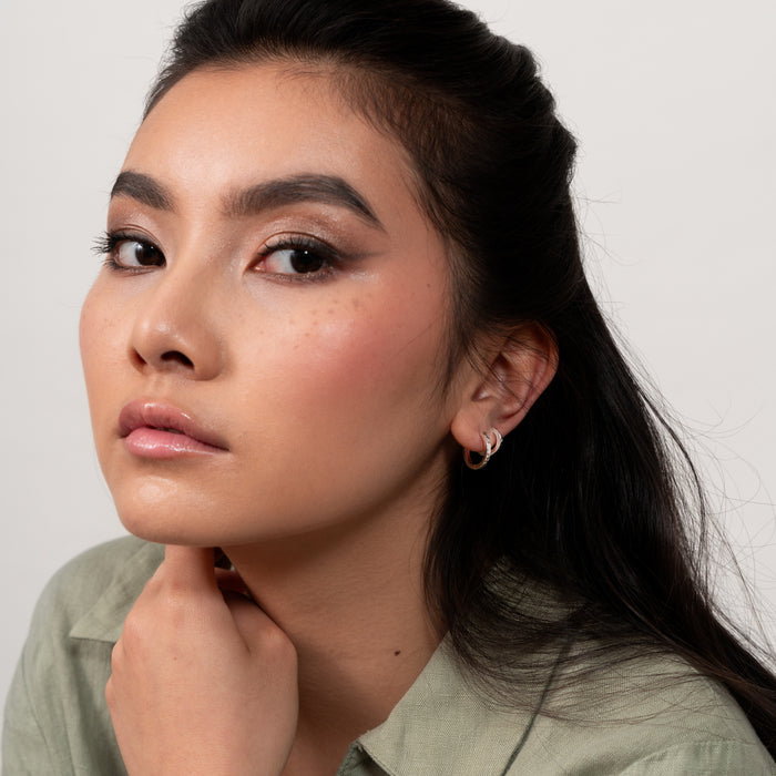 Dower & Hall Small Hammered Nomad Huggie Hoops