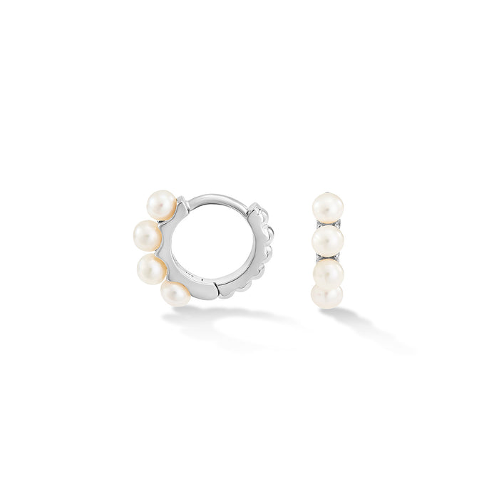 dower & hall Small Timeless Pearl Huggie Hoops