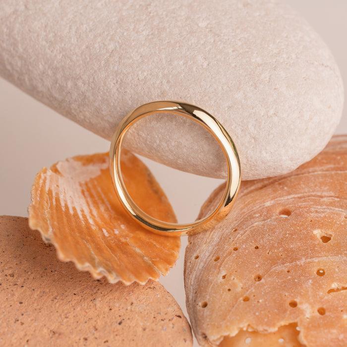 Dower & Hall Soft Ridged Undulating Band Ring