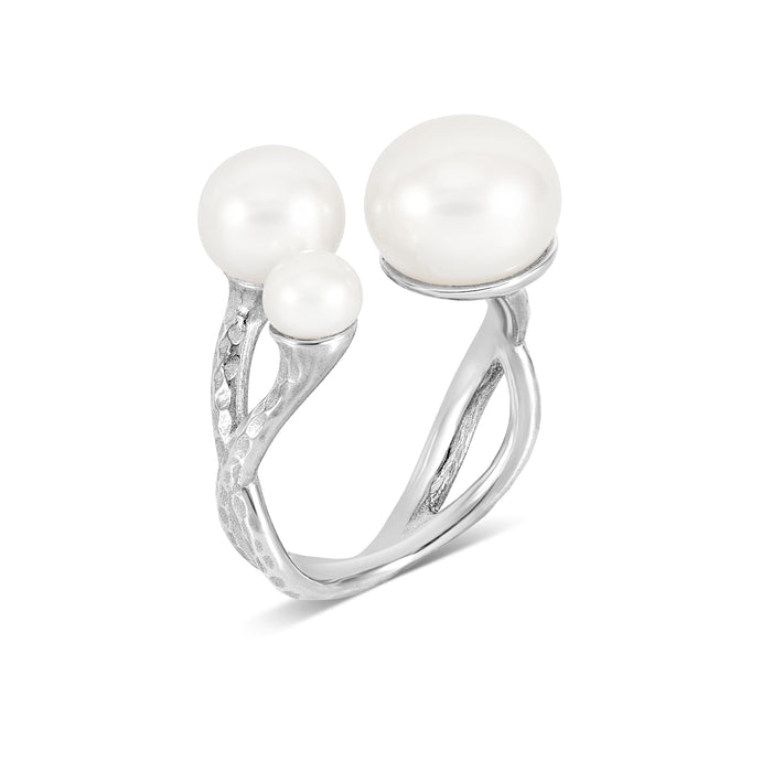 dower & hall Statement Triple Luna Pearl Ring