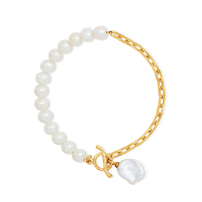 dower & hall Timeless Keshi Pearl Chain Bracelet