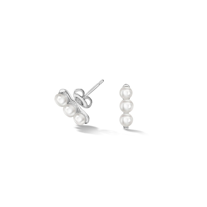 Dower & Hall Timeless Triple Pearl Bar Studs