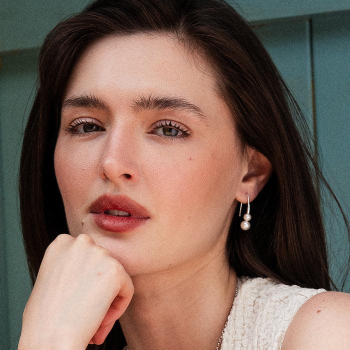 Dower & Hall Timeless White Pearl Duo Earrings