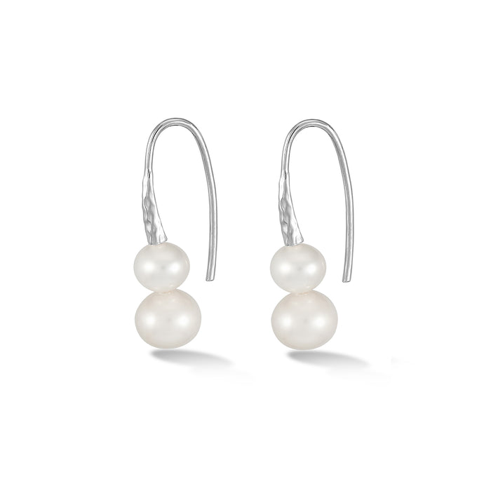 dower & hall Timeless White Pearl Duo Earrings