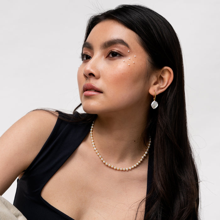 Dower & Hall Timeless White Pearl Halo Necklace