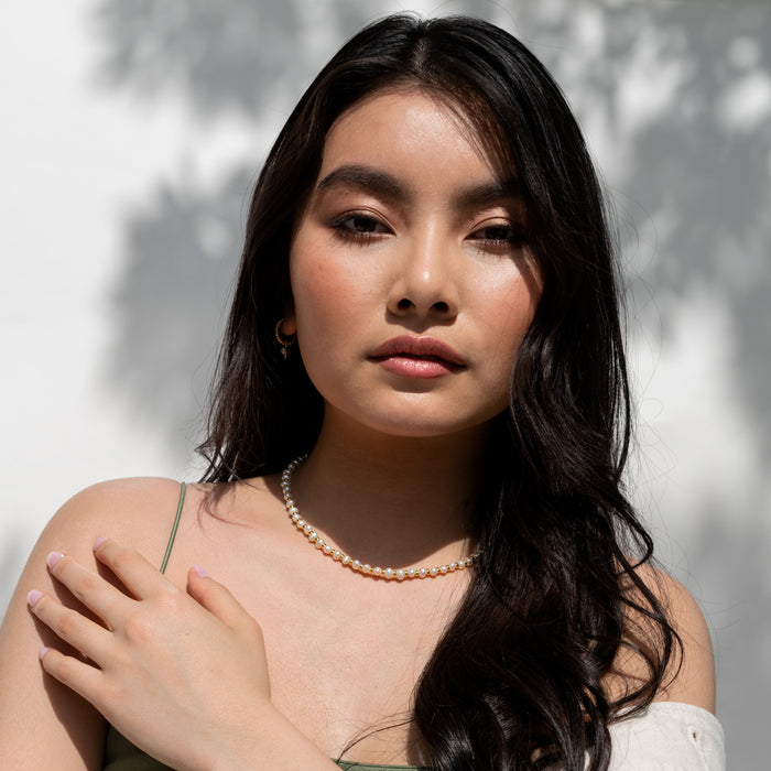 Dower & Hall Timeless White Pearl Halo Necklace