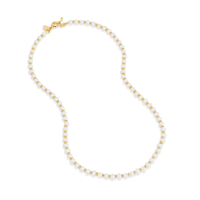 dower & hall Timeless White Pearl Halo Necklace