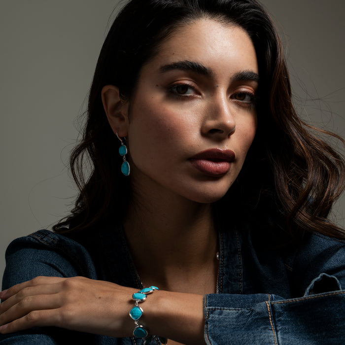 Dower & Hall Turquoise Pebble Drop Earrings