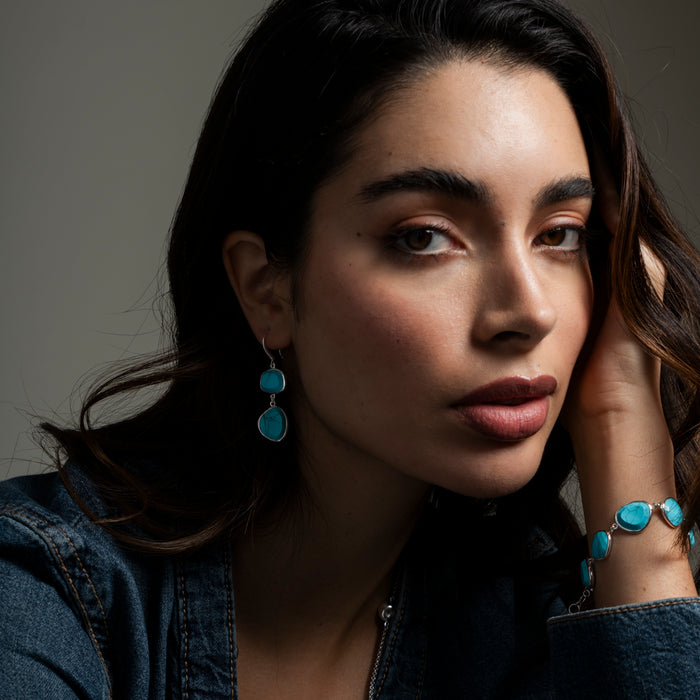 Dower & Hall Turquoise Pebble Drop Earrings