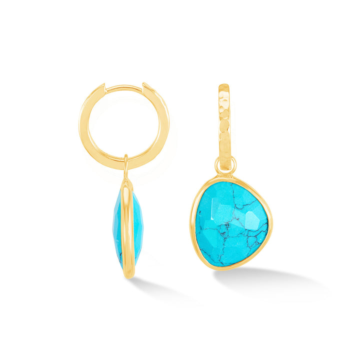 Dower & Hall Turquoise Pebble Huggie Hoops