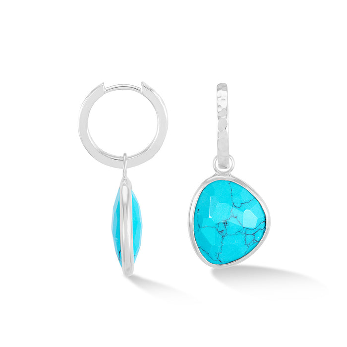 dower & hall Turquoise Pebble Huggie Hoops