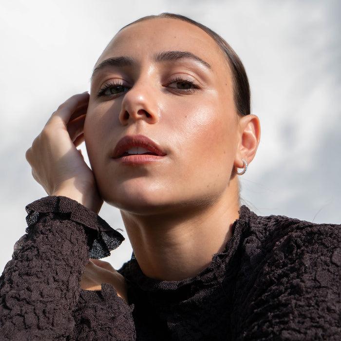 Dower & Hall Twist Huggie Hoops