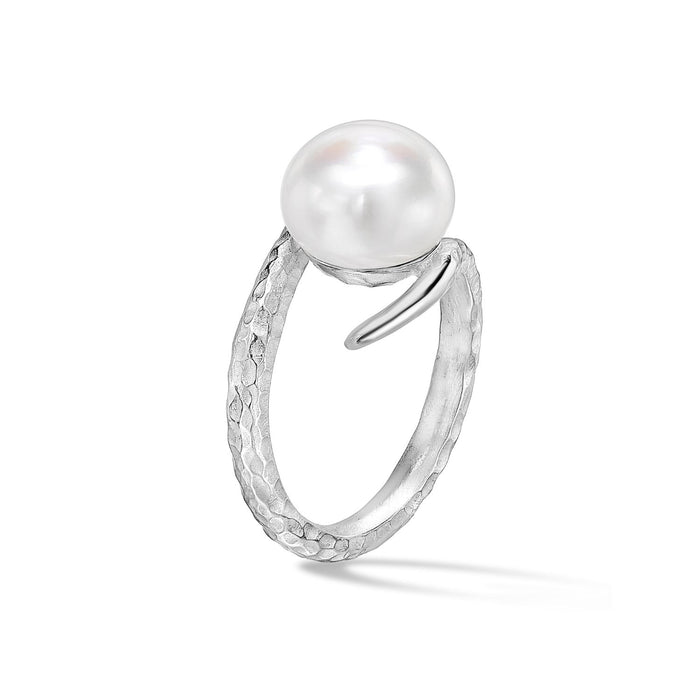Dower & Hall Twisted White Freshwater Pearl Ring