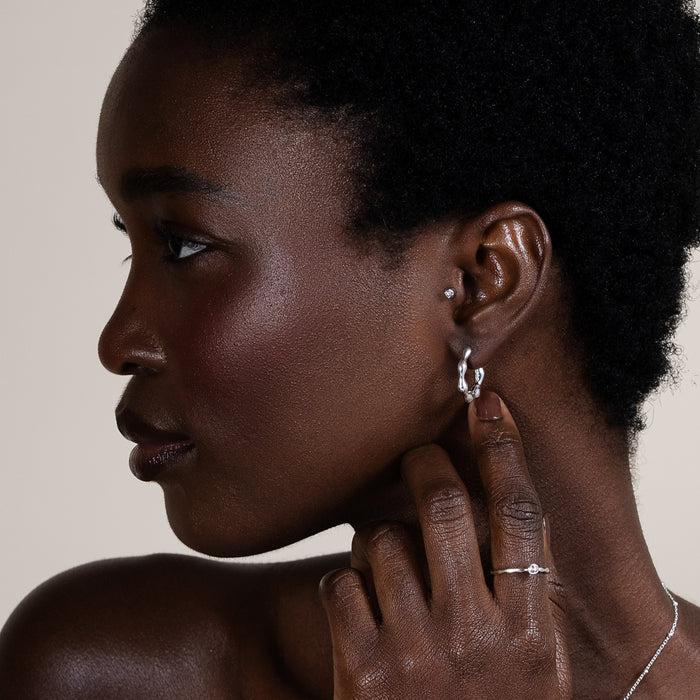 Dower & Hall Waterfall Hinged Huggie Hoops