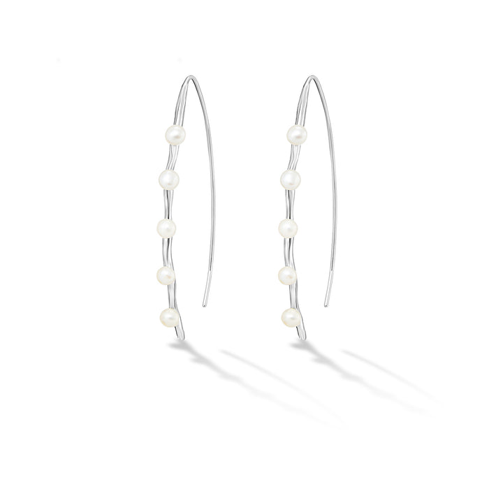Dower & Hall Waterfall Long Pearl Droplet Earrings