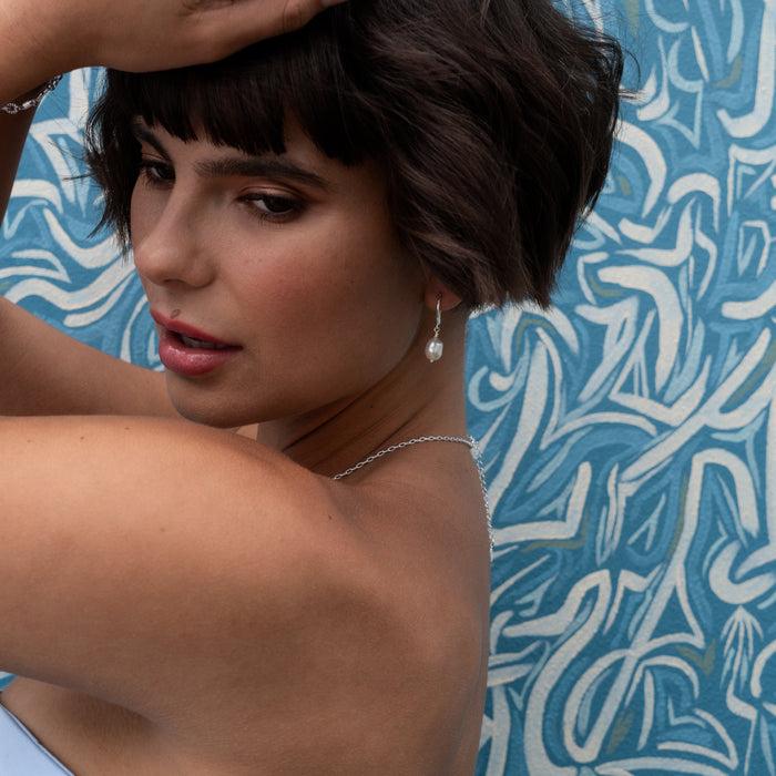 Dower & Hall White Baroque Pearl Earrings