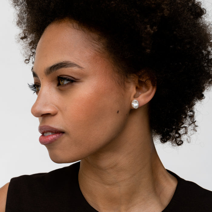 Dower & Hall White Keshi Pearl Studs