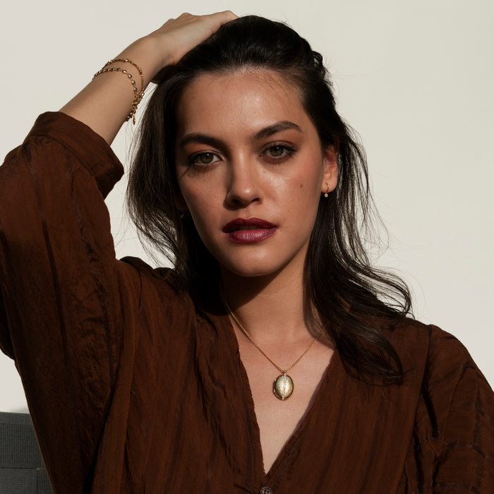 Dower & Hall White Sapphire 26mm Oval Lumiere Locket