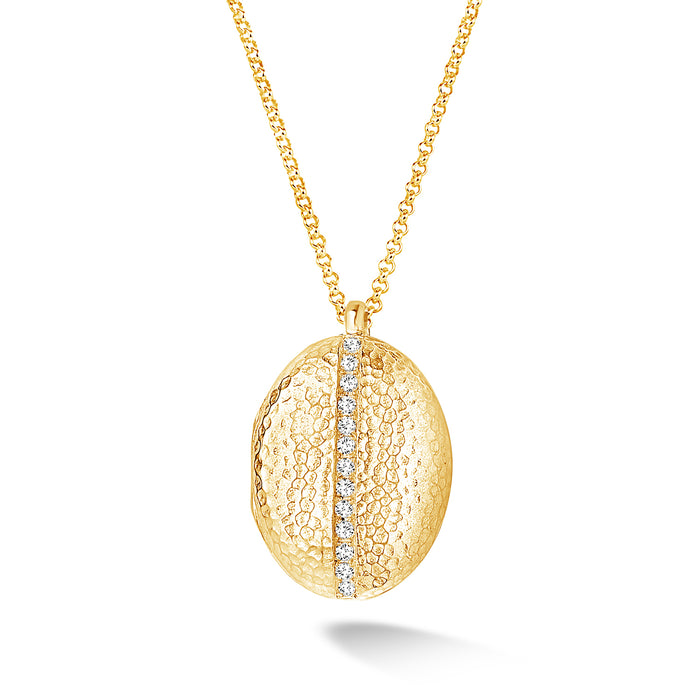 dower & hall White Sapphire 26mm Oval Lumiere Locket