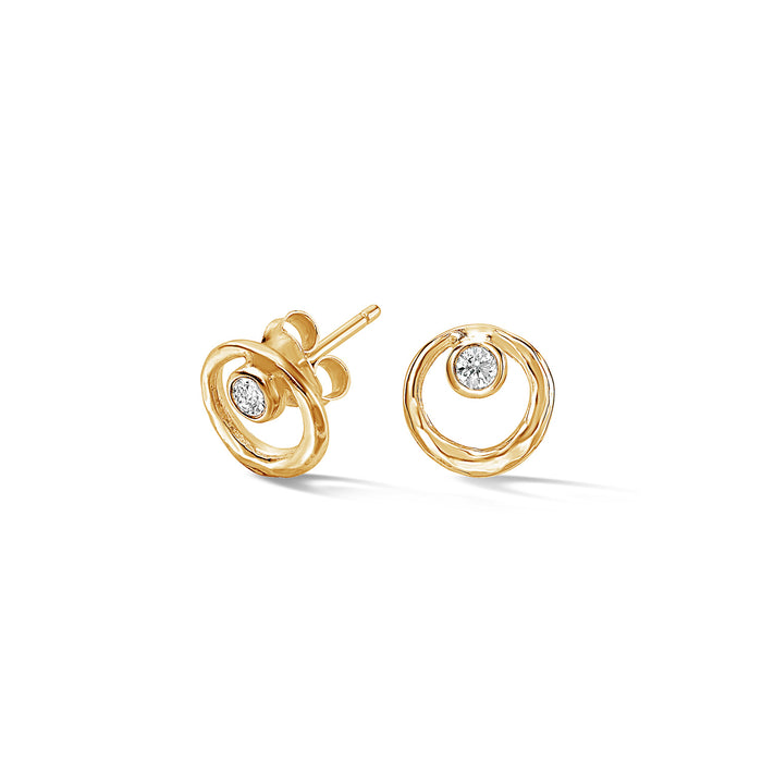 Dower & Hall White Sapphire Circle Dewdrop Studs