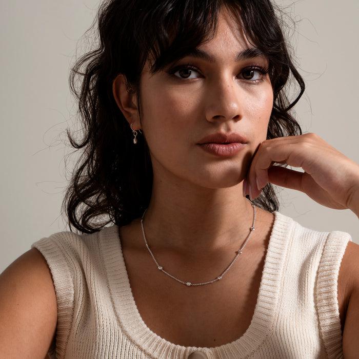 Dower & Hall White Sapphire Dewdrop Chain Necklace