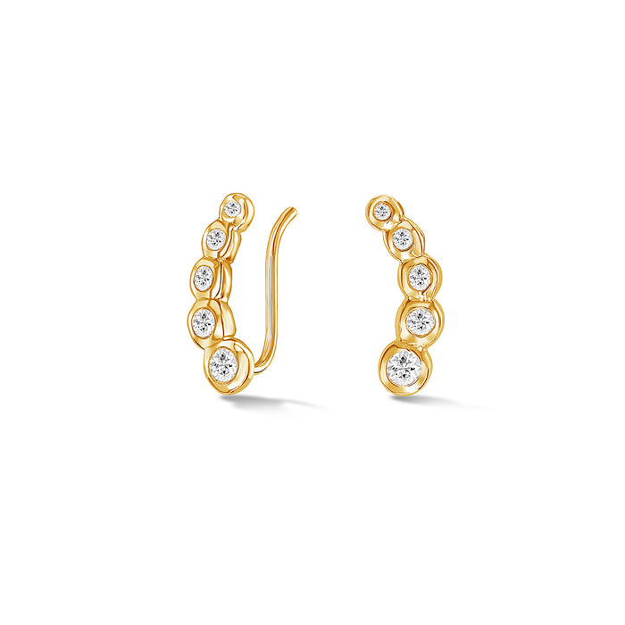 Dower & Hall White Sapphire Dewdrop Ear Climbers