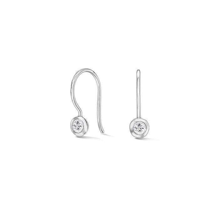 dower & hall White Sapphire Dewdrop Earrings