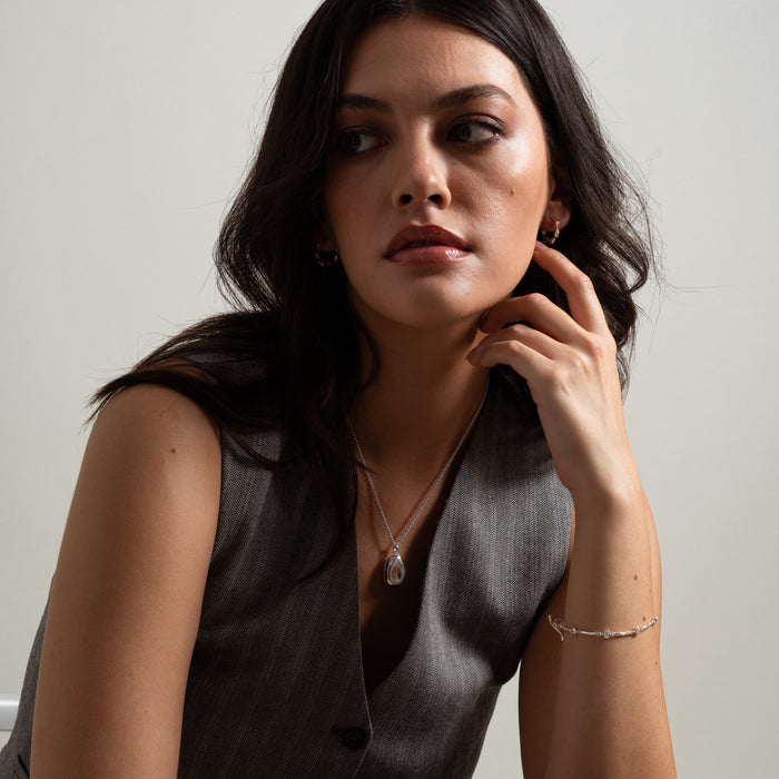 Dower & Hall White Sapphire Dewdrops Link Bracelet