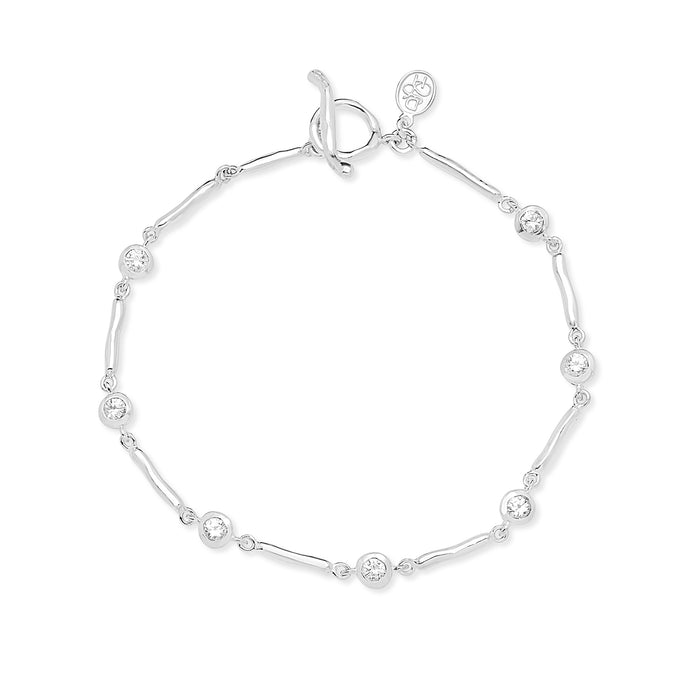 dower & hall White Sapphire Dewdrops Link Bracelet